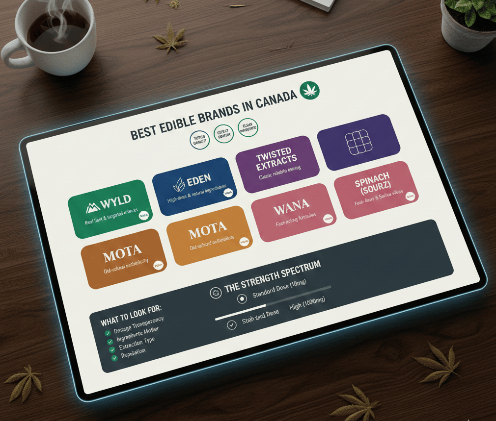 popular-edible-brands-canada illustration of all the popular brands in a laptop screen